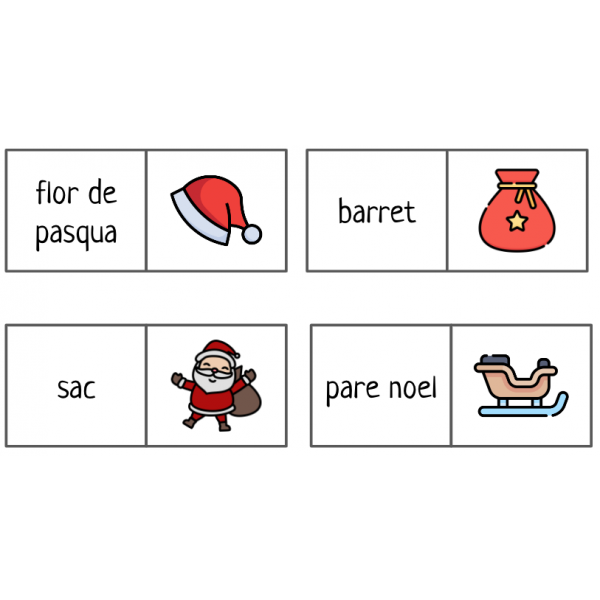 DOMINÓ HIVERN-NADAL. 24 Targetes. LLETRA MAJÚSCULA I MINÚSCULA.