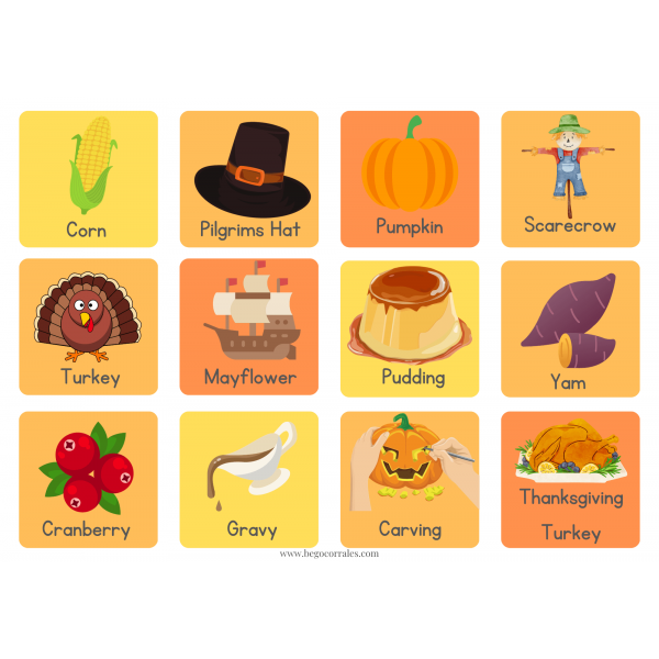 Thanksgiving Day memory cards