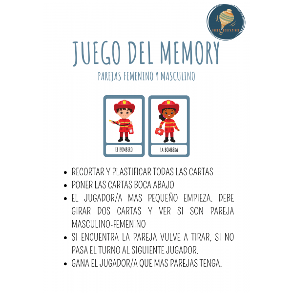 JUEGO MEMORY MASCULINO-FEMENINO