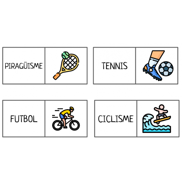 DÒMINO ESPORTS.Domino esports. 24 Targetes. LLETRA MAJÚSCULA I MINÚSCULA.