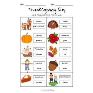 Thanksgiving - Choose the right word