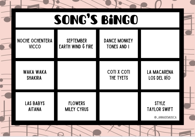 Bingo de canciones
