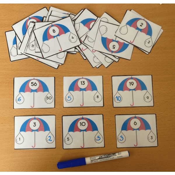 ACTIVITAT MATEMÀTIQUES: Completa la suma. 40 plantilles.  Material manipulatiu.