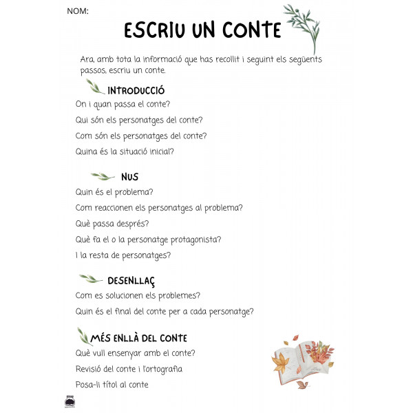 SEQÜÈNCIA DIDÀCTICA: EL CONTE