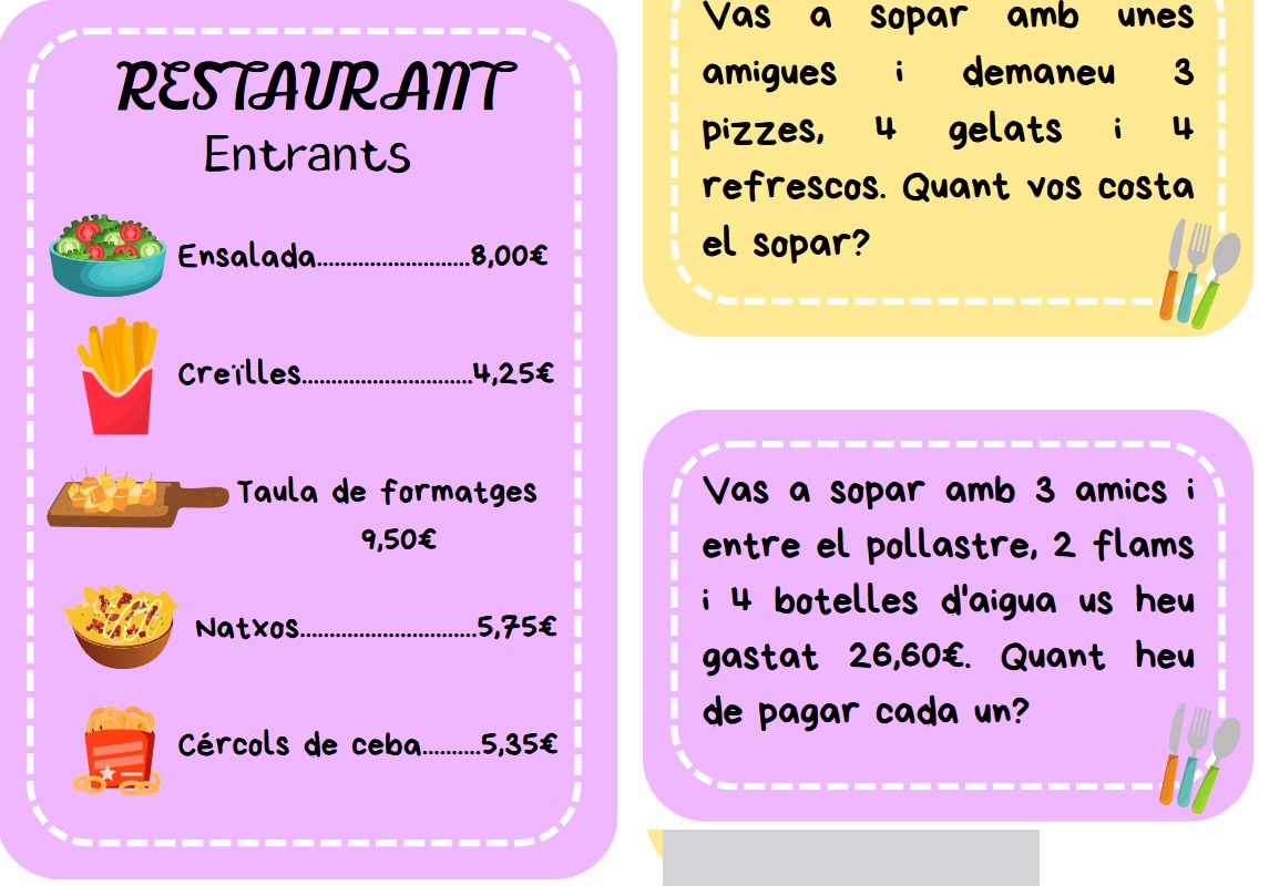 Restaurant- números decimals