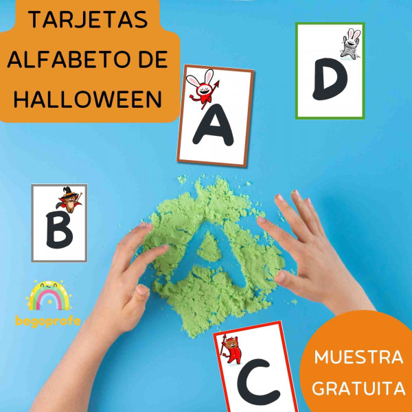 Tarjetas de escritura de Halloween MUESTRA GRATUITA| Práctica de habilidades de escritura | Tarjetas alfabéticas