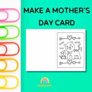 Mother's day foldable coloring cards, gift ideas for Mother's day