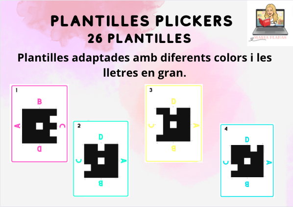 PLANTILLES PLICKERS. 26 plantilles adaptades en vuit colors i lletres més grans.