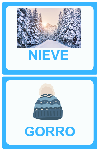 TARJETAS VOCABULARIO INVIERNO
