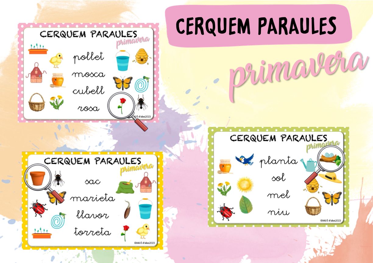 Cerquem paraules de primavera en lletra lligada
