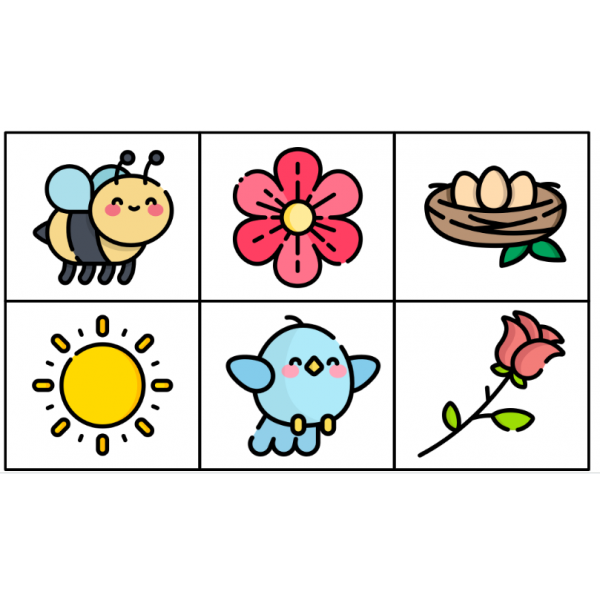 Memory primavera. 48 Targetes. Lletra majúscula i minúscula.