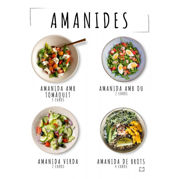 Carta menú de restaurant