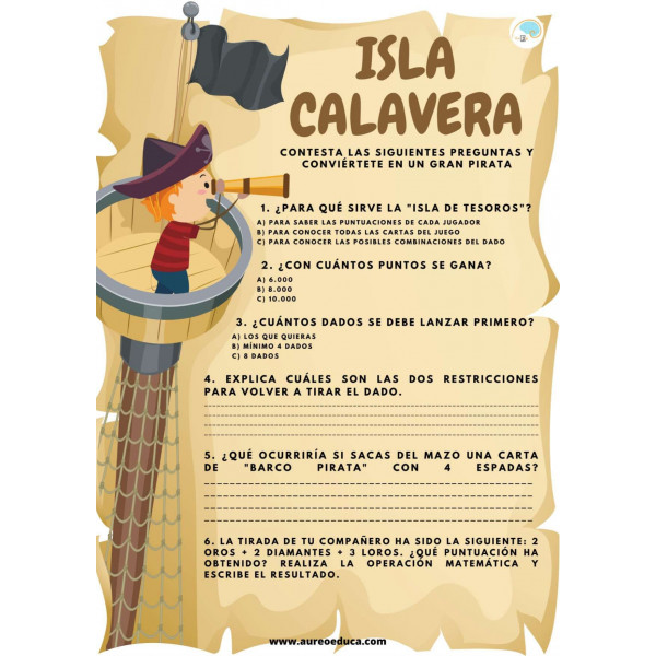Comprensión lectora "Isla Calavera"