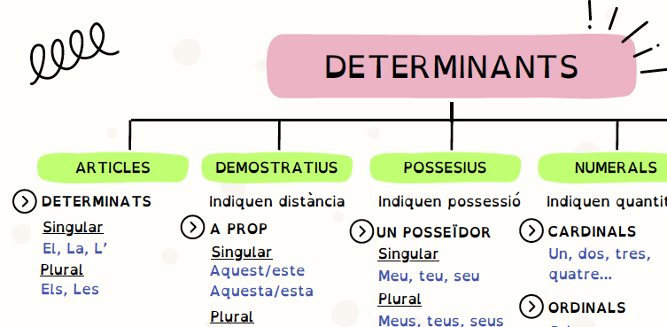 Pòster tipus de determinants