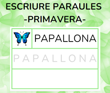 Escriure paraules - PRIMAVERA