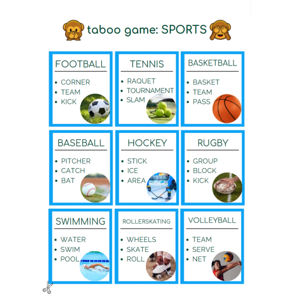 Printable Cutout Taboo Game