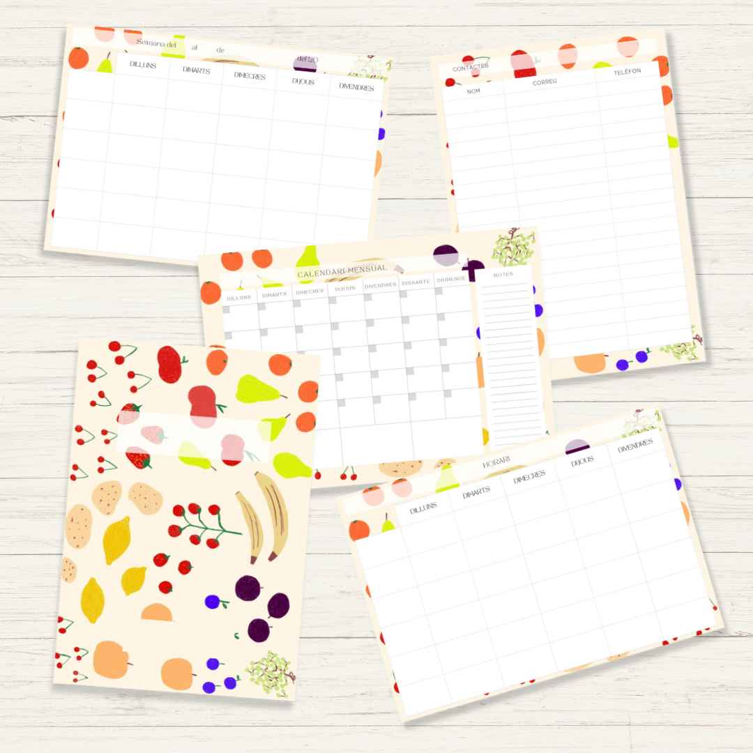 Cuaderno docente frutas CAST