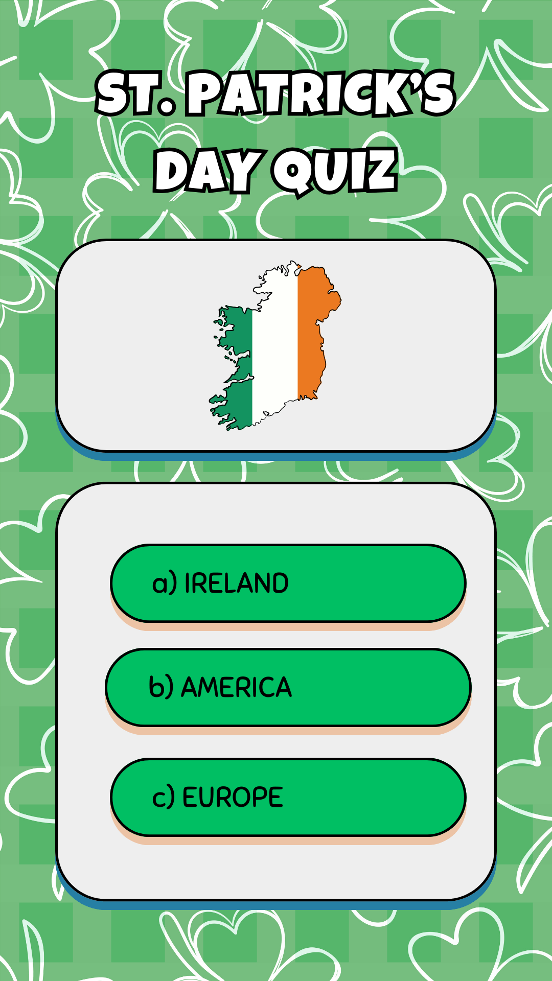 Profes Papel Tijera St. Patrick's Quiz cards