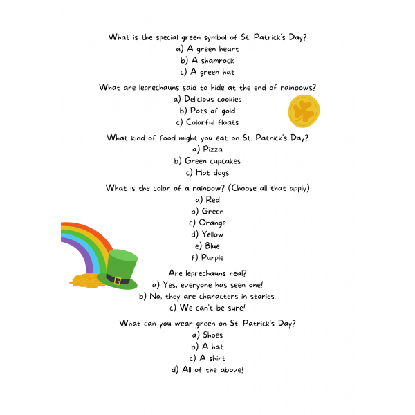 St. Patrick's Day Reading comprehension