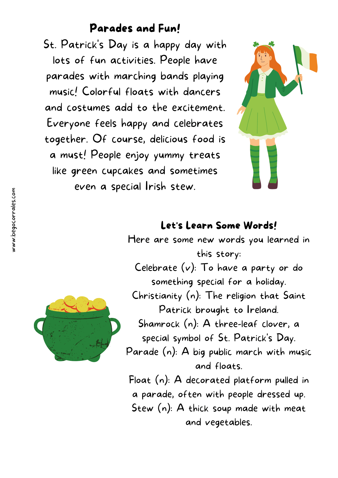 St. Patrick's Day Reading Comprehension A2