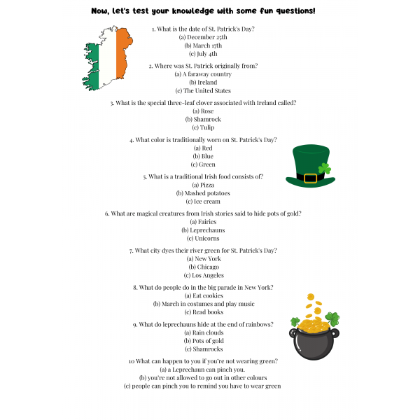 St. Patricks Reaading Comprehension