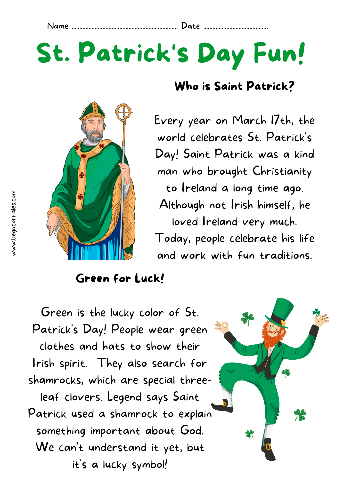 St. Patrick's Day Reading comprehension