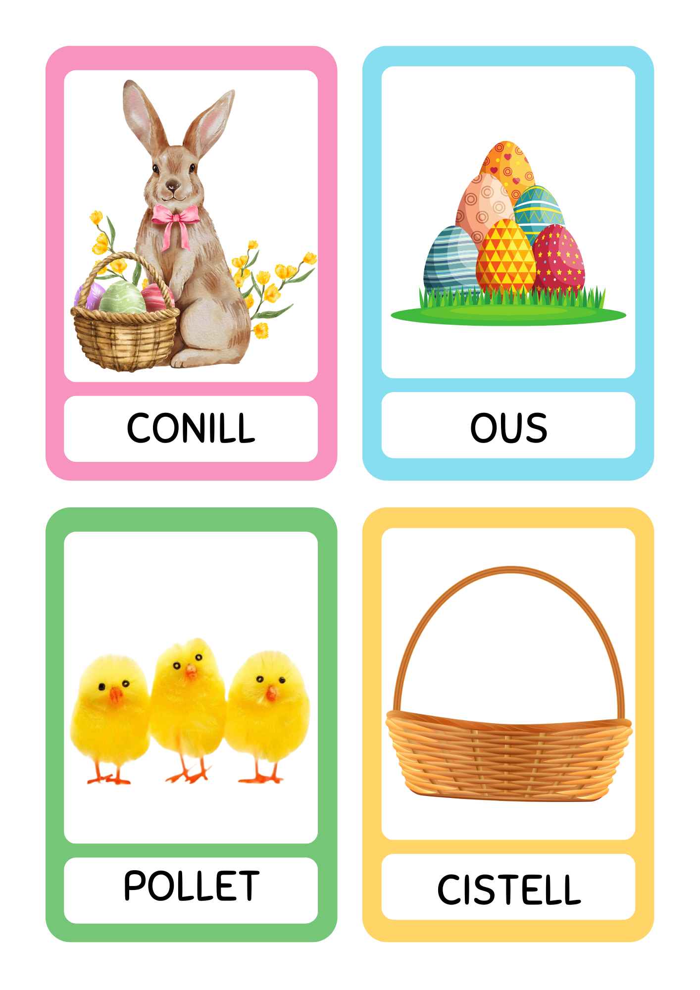 Profes Papel Tijera Vocabulari de pasqua