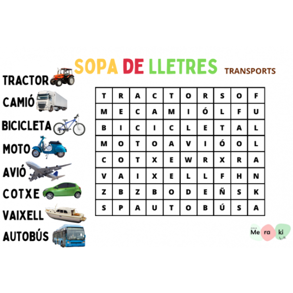 SOPA DE LLETRES PER CAMPS SEMÀNTICS