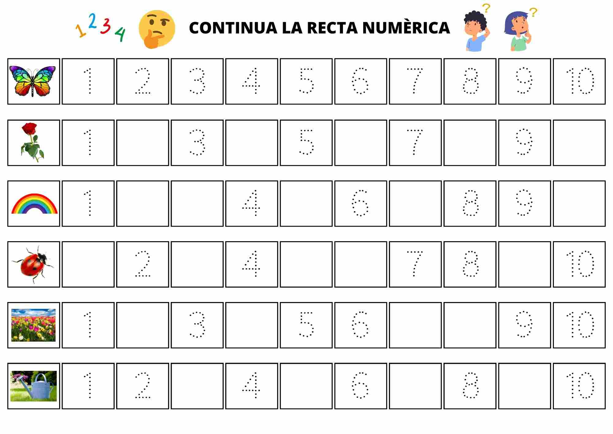 RECTA NUMÈRICA PRIMAVERA