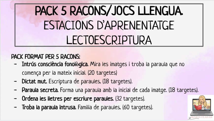 PACK 5 RACONS LLENGUA. 5 JOCS LECTOESCRIPTURA.