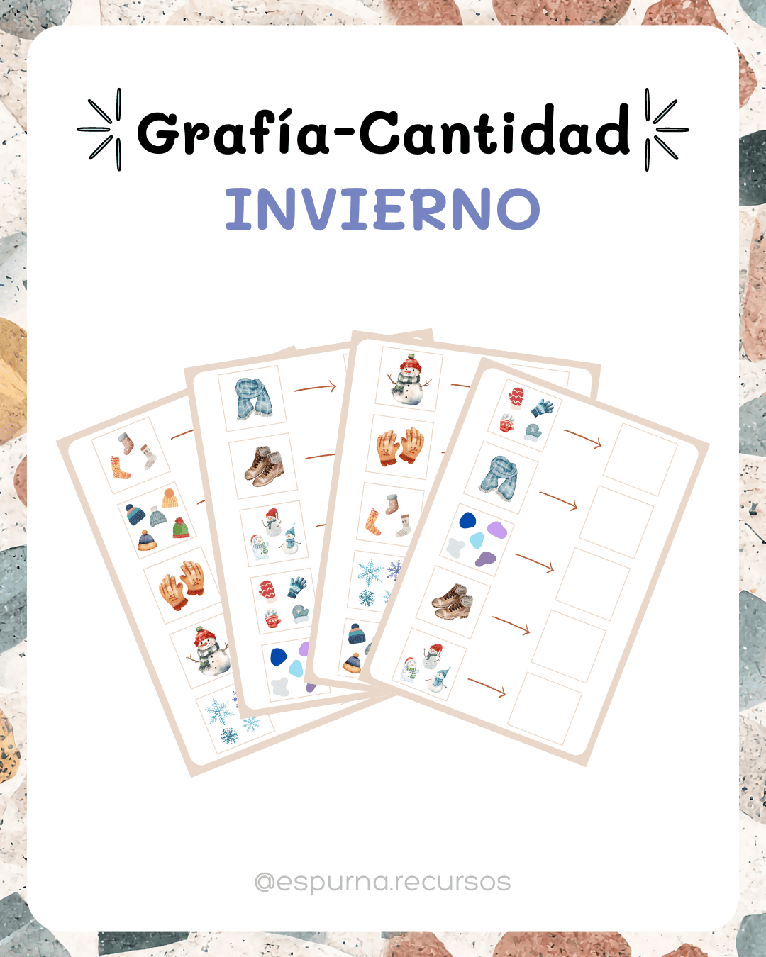 Láminas conteo invierno CASTELLANO