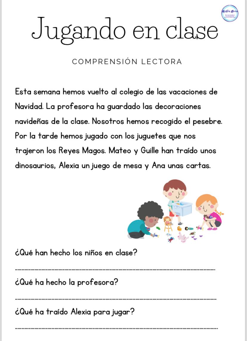 Profes Papel Tijera Comprensión lectora JUGANDO EN CLASE