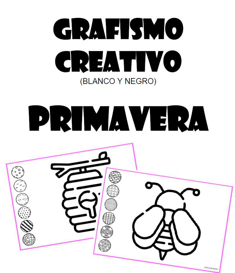Grafismo creativo en blanco y negro - primavera