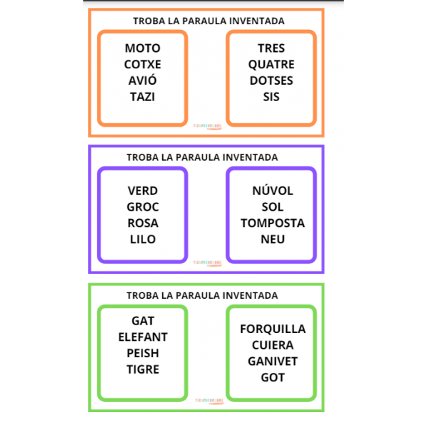 Troba la paraula inventada