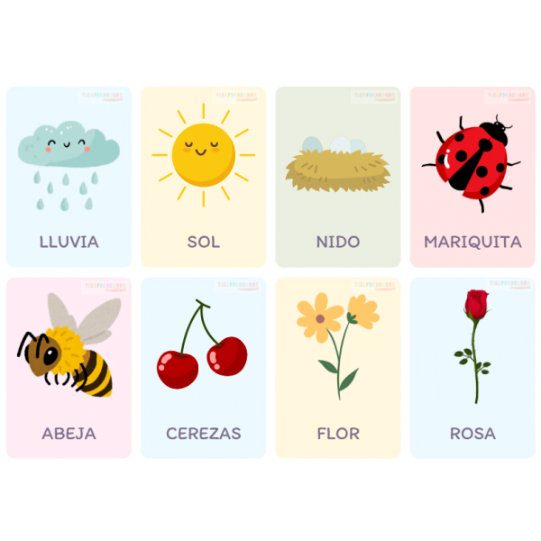 VOCABULARIO TARJETAS PRIMAVERA