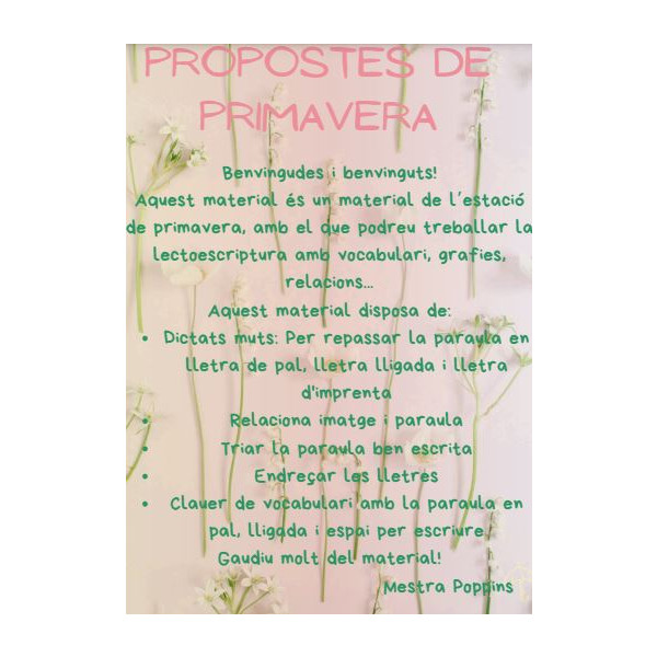 Lectoescriptura primavera