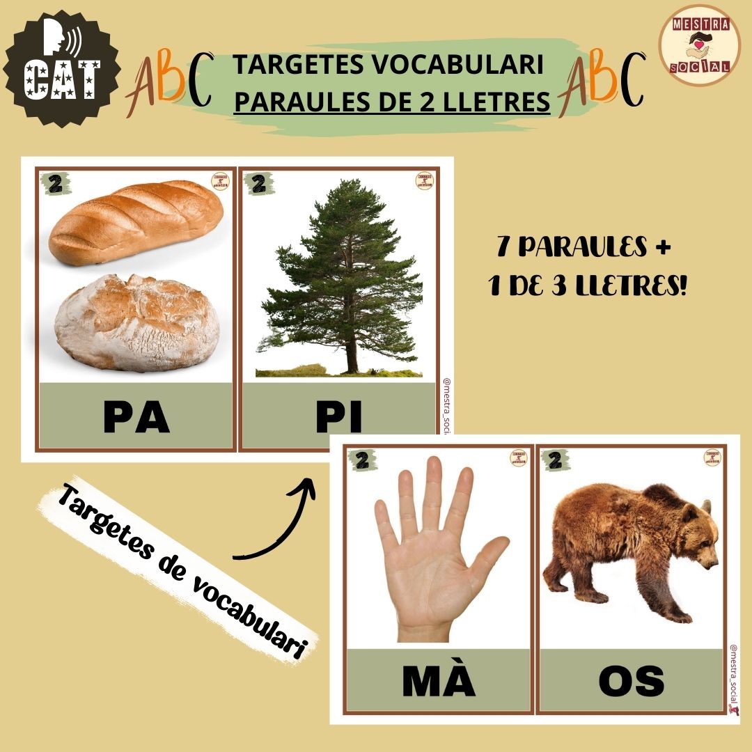 VOCABULARI PARAULES 2 LLETRES (FLASHCARDS)