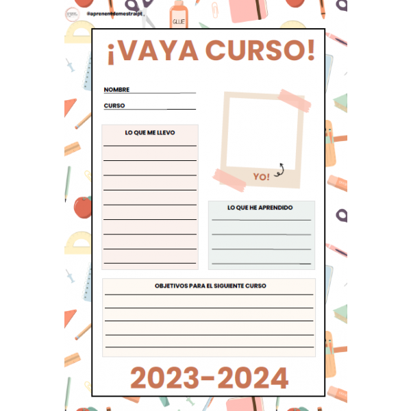 7 plantillas reflexión y evaluación del curso