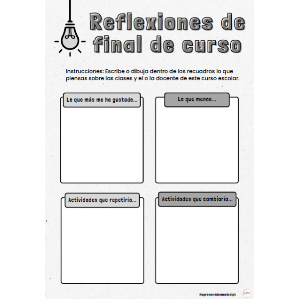 7 plantillas reflexión y evaluación del curso