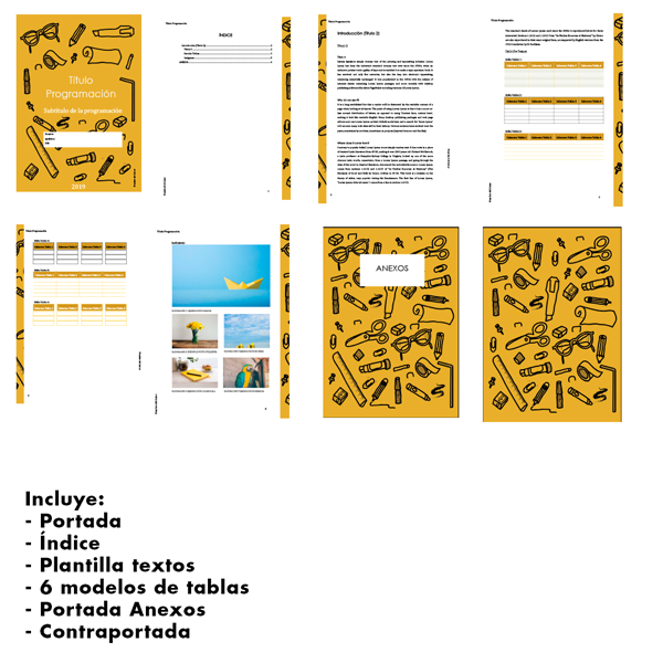 Plantilla Programación - Ilustrado Amarillo