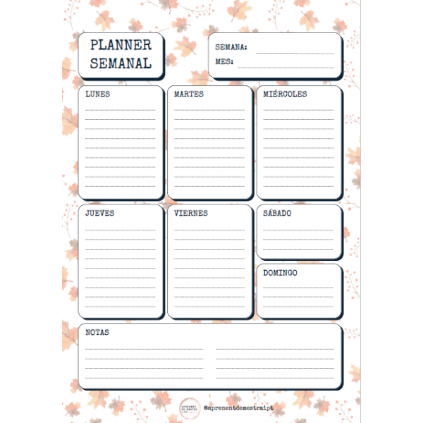 Planificadores semanales (plantillas) CAST CAT