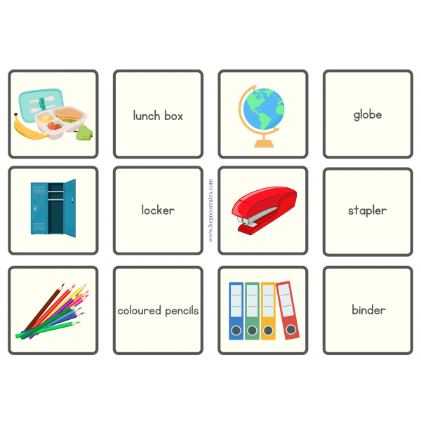 Back to school memory cards