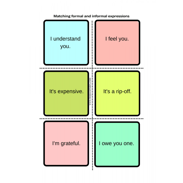 Formal and informal sentences