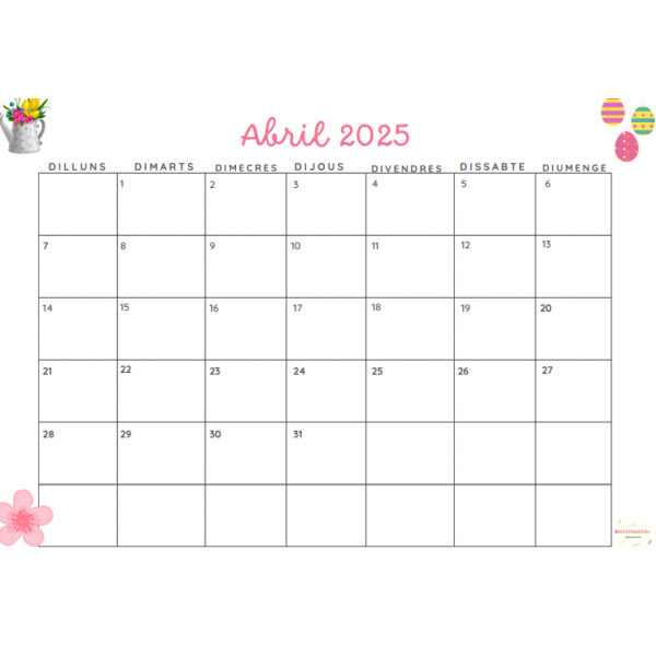 Calendari Mensual 2024-25