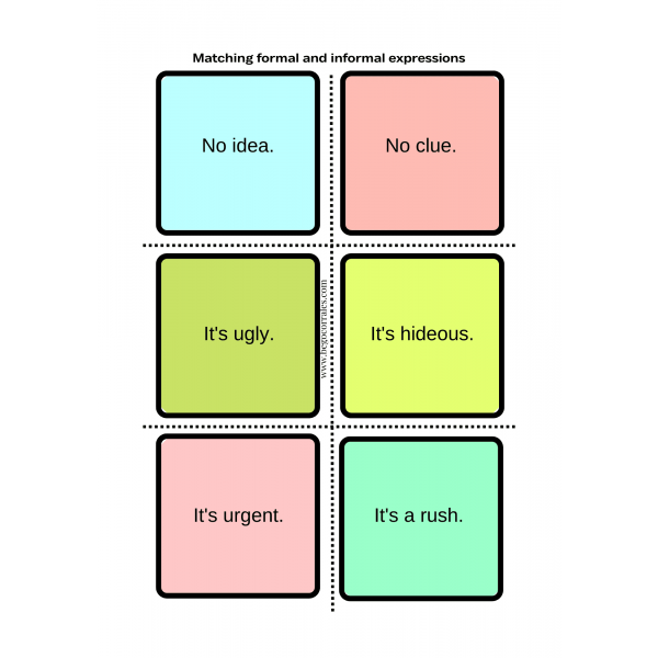 Formal and informal sentences