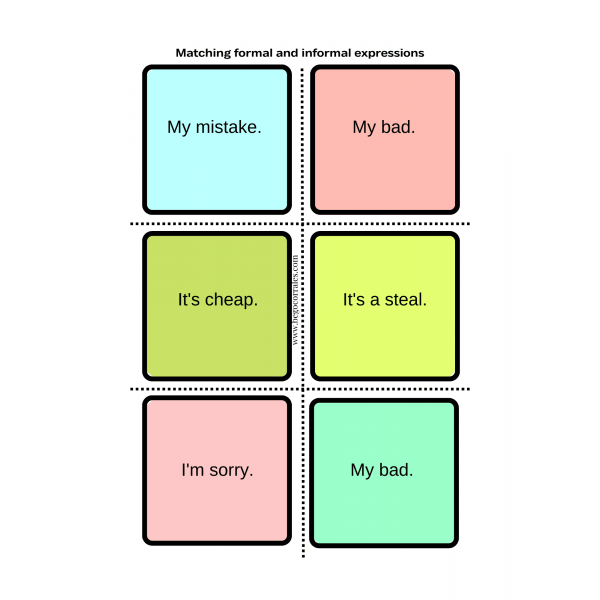 Formal and informal sentences