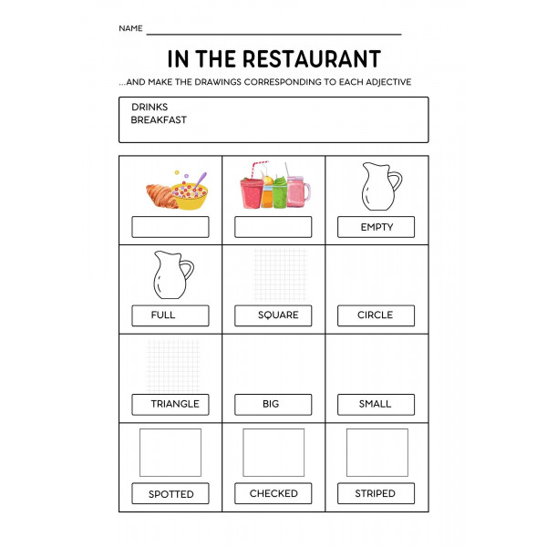 In the restaurant. Worksheet