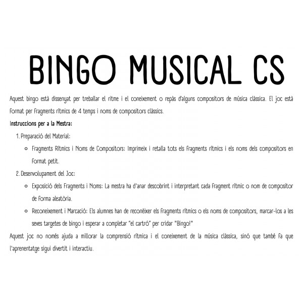 BINGO MUSICAL