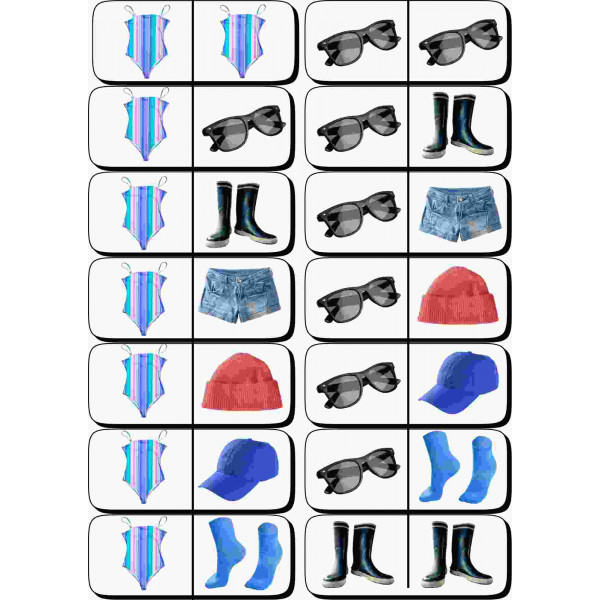 3 clothes dominoes