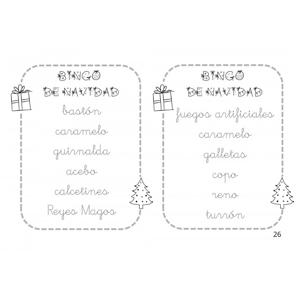 Bingo escritor Navidad